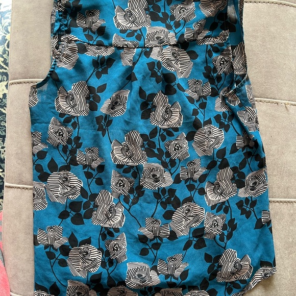 CAbi Teal and Black Floral Blouse - Picture 3 of 5